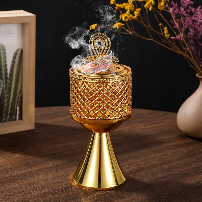 Metal Incense Burner with Crystal Top Metal Incense Burner with Crystal Top