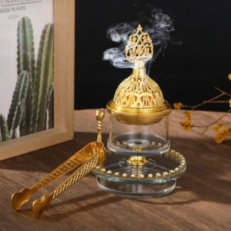Luxury Glass & Metal Incense Burner