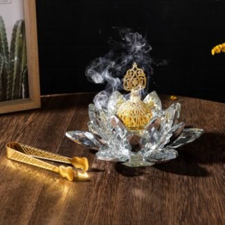 Glass Lotus Bakhoor Holder