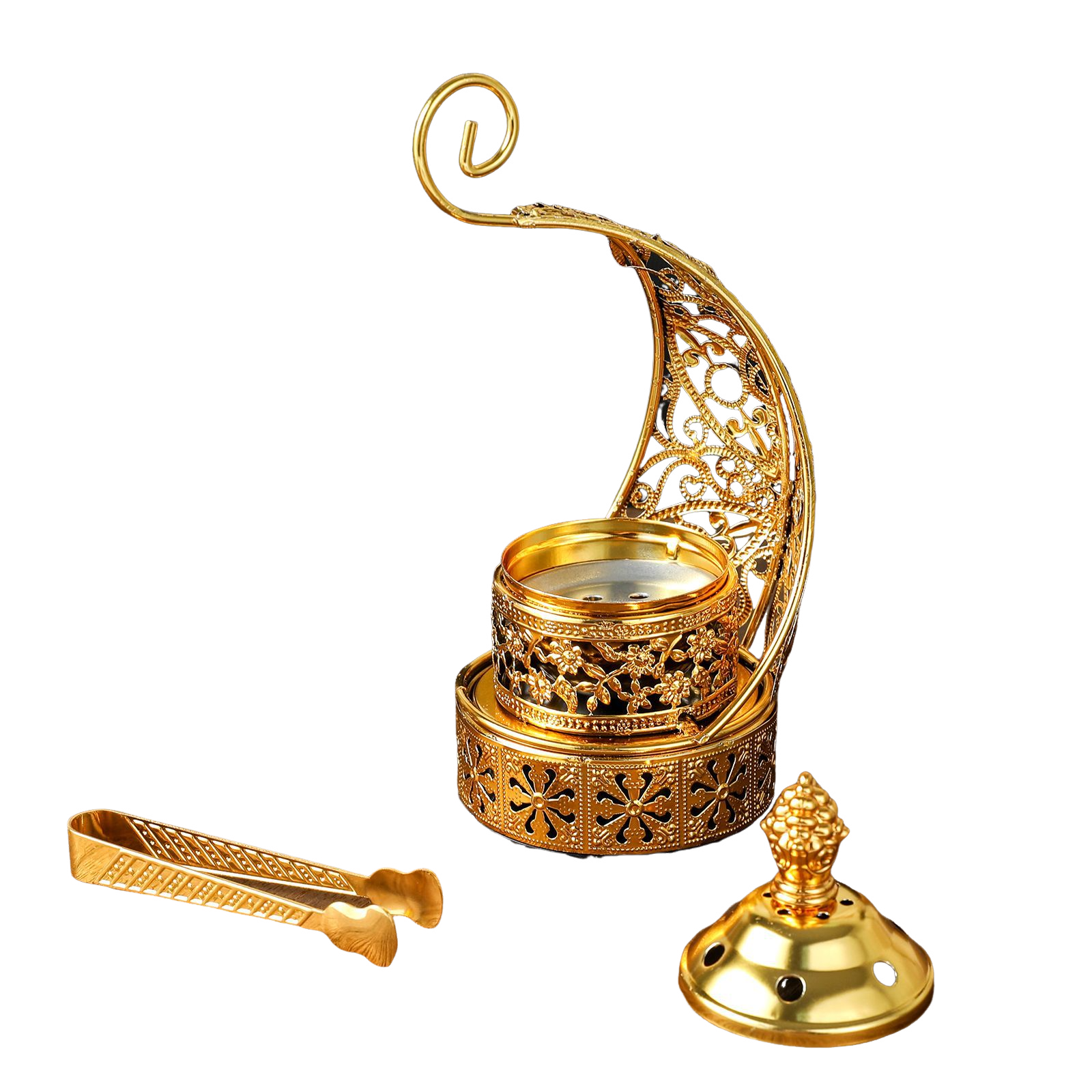 Golden-Crescent-Moon-Metal-Incense-Burner-with-Lid-Tongs-1.png