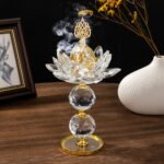 Tall Crystal Lotus Incense Burner